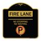 Signmission Fire Lane No Parking No Waiting W/ No Parking, Black & Gold Aluminum Sign, 18" x 18", BG-1818-24003 A-DES-BG-1818-24003 - alternate 1